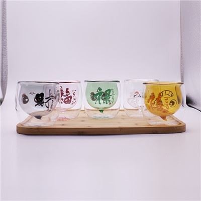 Borosilicate Double Wall Cup with Animal Pattern